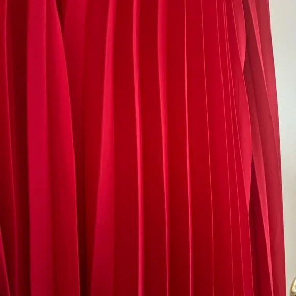 Chic Red Maxi Pleated Skirt - Picture 3 of 4